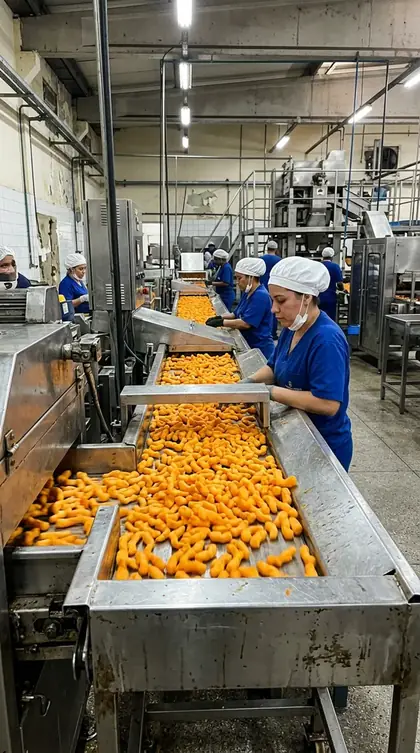 Linha de produção industrial de salgadinhos